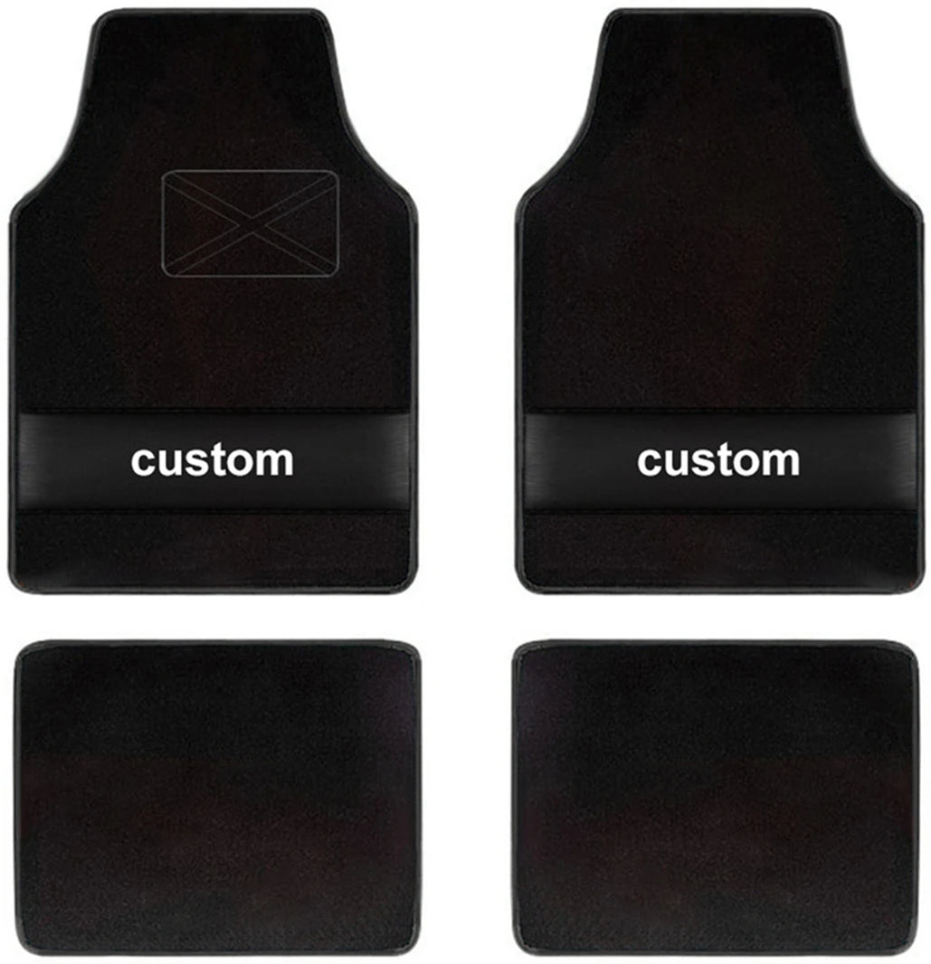 Custom Text  Car Floor Mats Universal Automotive Car Mat Full Set Of 4 Front And Rear Car Carpet  Auto Interior Accessories