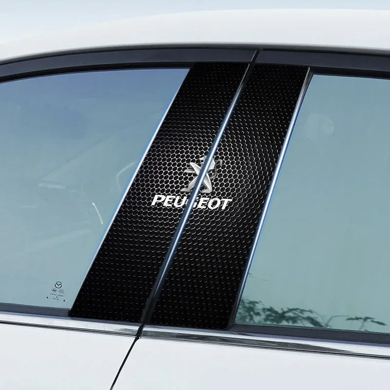 Car Emblem Center Pillar Sticker Auto Door Decorative Stickers For Peugeot 308 408 508 RCZ 208 3008 2008 206 207 307 Car Gadgets