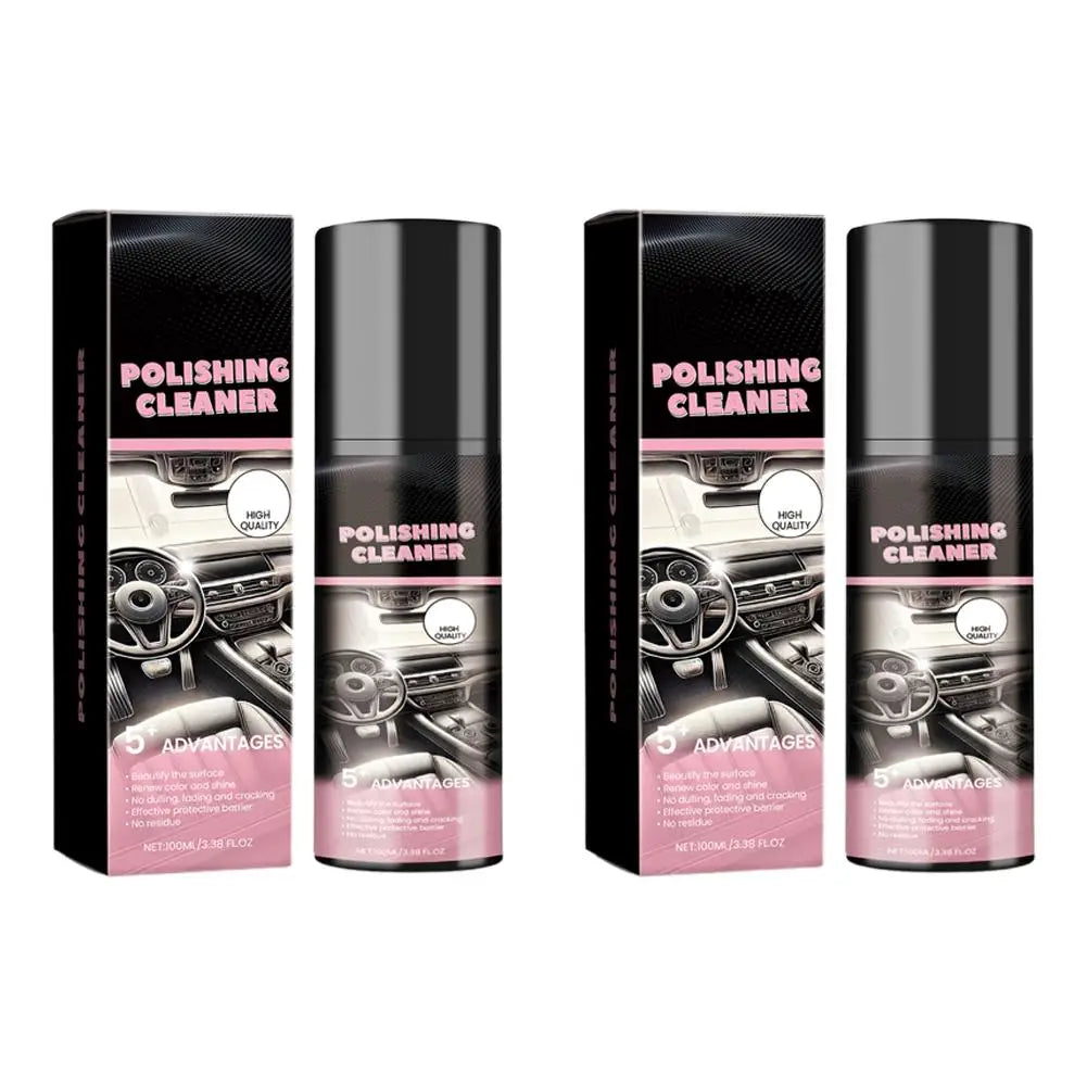 100ml Car Interior Polishing Cleaner Spray, Dashboard & Leather Restorer, UV Protection  Conditioner for Plastic, Vinyl & Rubber