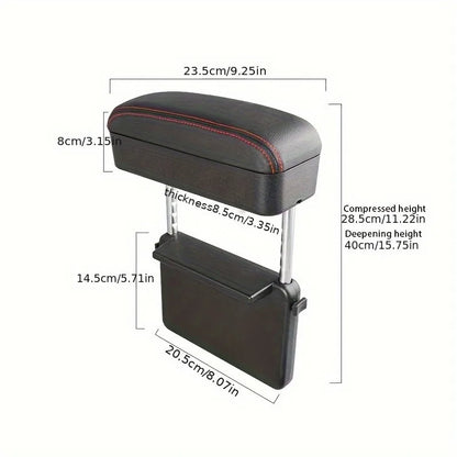 Car Armrest Box Elbow Rest Pad Arm Rest Extender Universal Console Storage Organizer Adjustable Height Elbow Support