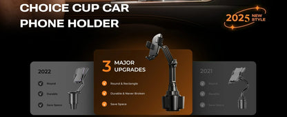 Upgraded Cup Phone Holder – 360° Adjustable Fits all 4-7" Phones in Cars golf Carts & Cradles Universal Car Mount.Car Holder