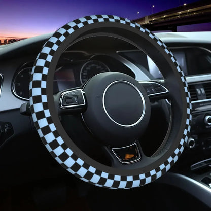 Ten color checkerboard pattern car steering wheel cover Universal 15-inch steering wheel cover
