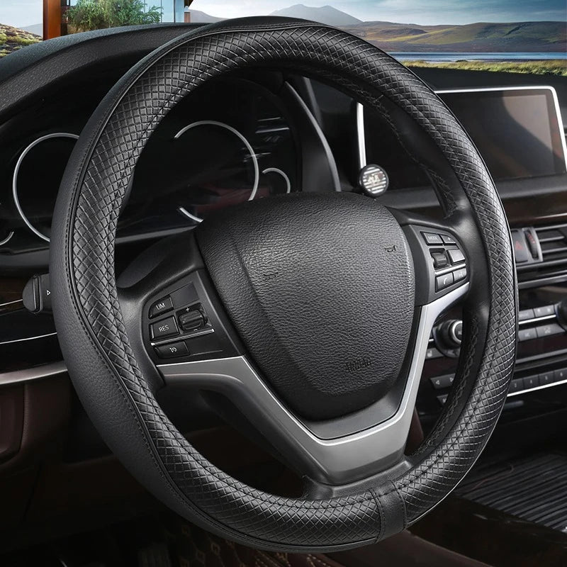 Car Steering Wheel Cover, Anti-Slip, Safety, Soft, Breathable, Heavy Duty, Thick, Full Surround, Sports Style universal use 38cm