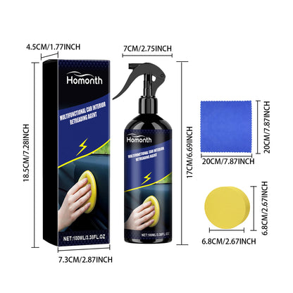 Car Interior Detailer Spray 100ml Multi Purpose Interior Cleaner & Protectant for Dashboard Plastic Trim UV Protection DustProof