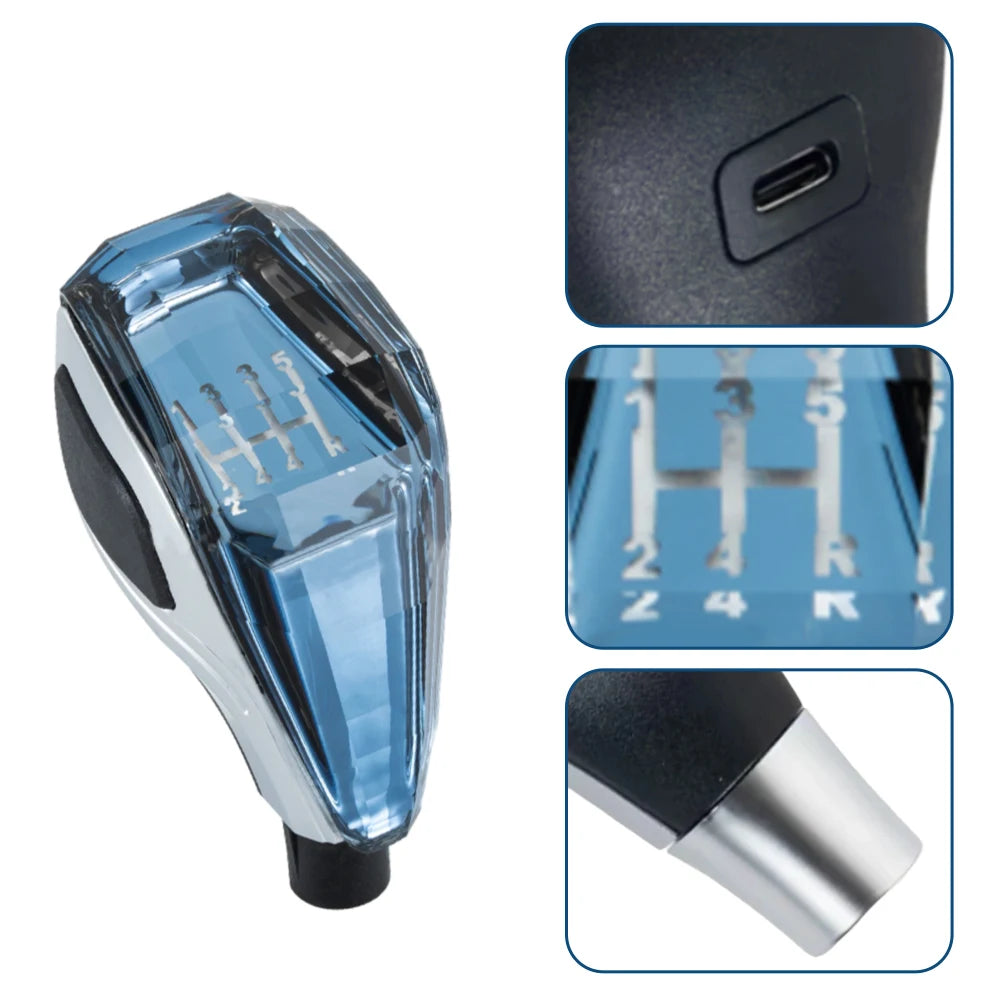 Crystal Gear Shift Knob Touch-Activated Illuminated Gear Shift Knob Car Gear Shift Knob Colorful LED Light