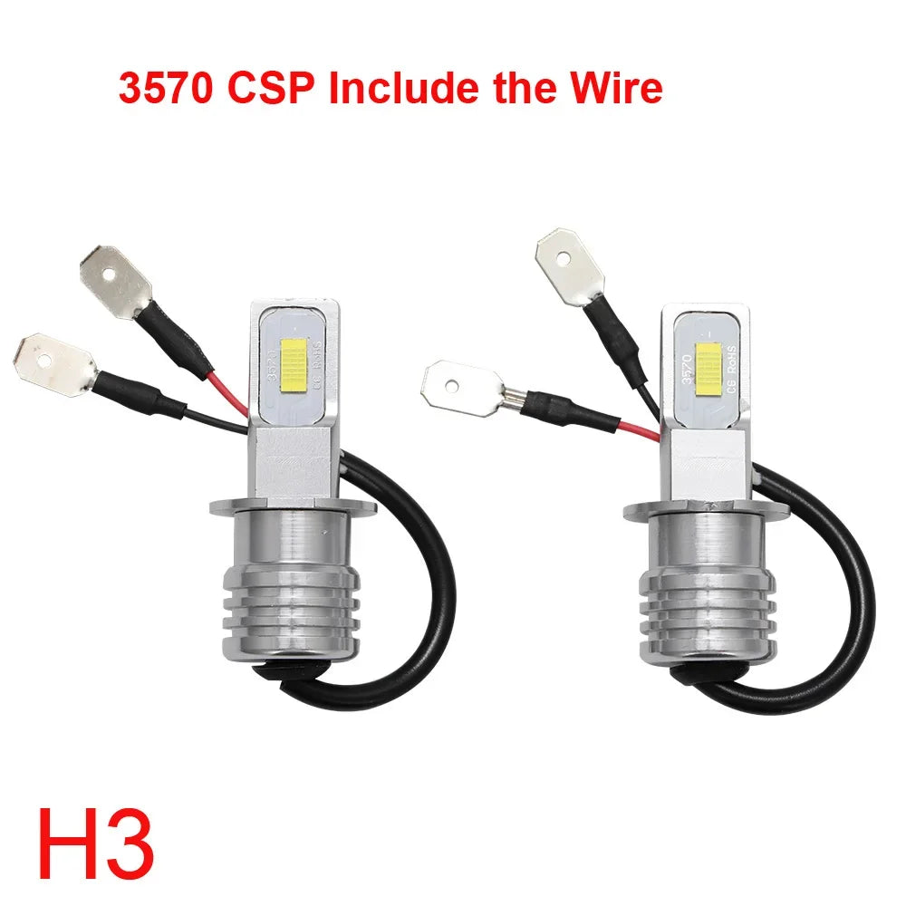 Kit Lâmpada LED H7/H4 4 Peças - Farol Alto/Baixo Branco 6000K, Amarelo 3000K, Azul Gelo 12000K