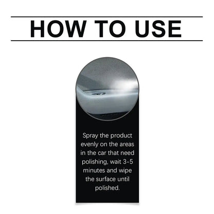 100ml Car Interior Polishing Cleaner Spray, Dashboard & Leather Restorer, UV Protection  Conditioner for Plastic, Vinyl & Rubber