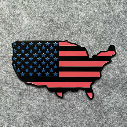 USA Emblems Flag Map Car Sticker, Car Trunk Aluminum Emblem Badge Decal Sticker For Cars Motorcycles Bikes