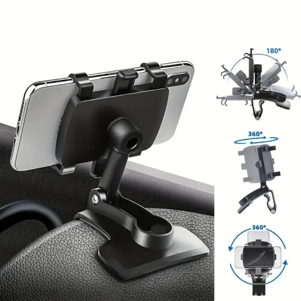 Easy Clip Mount Stand Universal Car Mobile Phone Holder Dashboard Phone Holder Cellphone Stand For GPS Navigation Hanging Holder