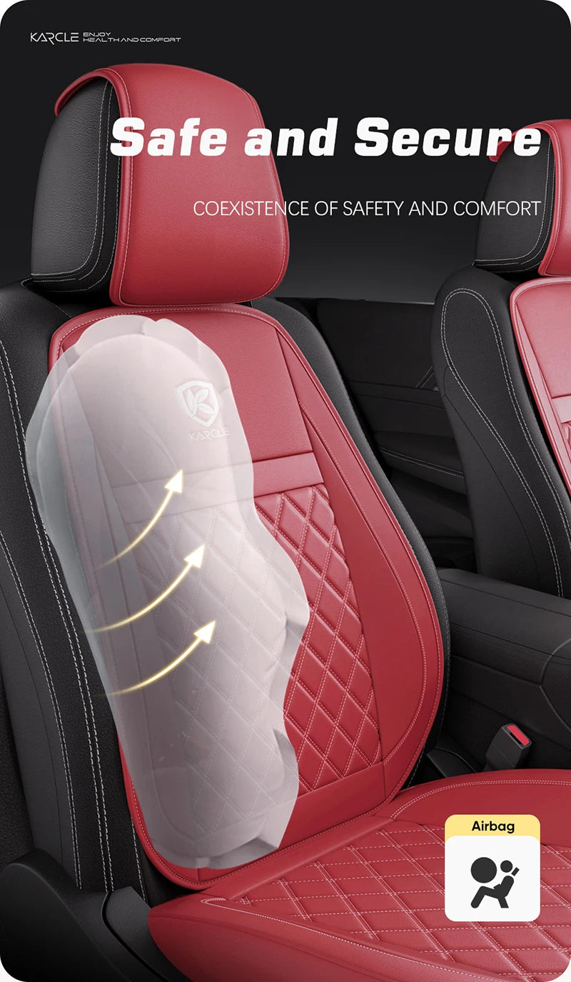 Karcle Nappa Leather Car Seat Cover Surround Bottom Car Seat Cover Full Set Durable Car Seat Protection Cushion Car Accessories