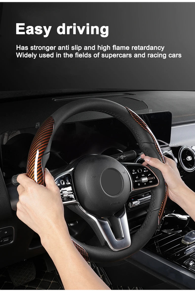 Steering Wheel Cover Anti Slip Leather Steering For Hyundai I30 Ix35 Santa Fe Sport IX45 EQUUS X25 I35 I10 I30 Solaris Tucson
