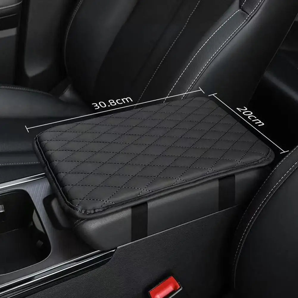 Universal Car Armrest Pad, Center Console Armrest Cover Cushion, PU Leather interior Protective Mat for Most Vehicles Auto Acces