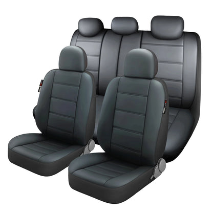 Lux Artificial PU Leather Car Seat Cover Universal Size Full Set Airbag Compatible Fit Most Cars