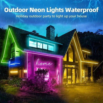 RGB Flexible LED Strip Lights USB Neon Rope Lights Remote App Control Music Sync Color Change Gaming Room Party Decor DIY Design
