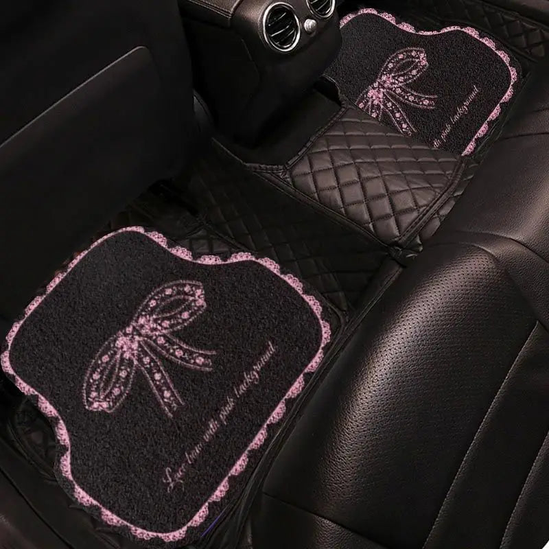 Universal Car Floor Mats Cute Women Driver Side Auto Foot Pad Non Slip Durable Carpet