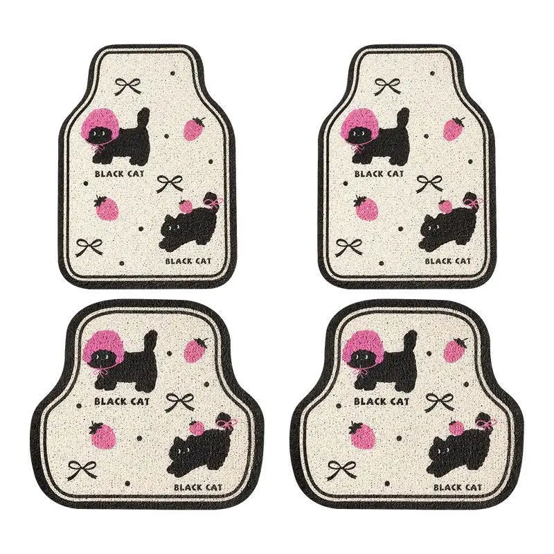 Universal Car Floor Mats Cute Women Driver Side Auto Foot Pad Non Slip Durable Carpet