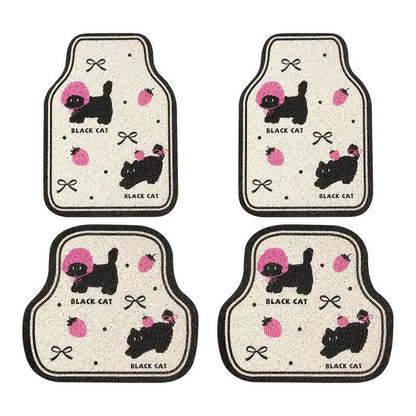 Universal Car Floor Mats Cute Women Driver Side Auto Foot Pad Non Slip Durable Carpet