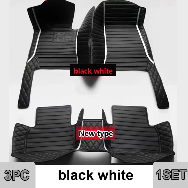 Car Mats Floor For Peugeot 5008 P87 2017~2023 7seat Luxury Leather Mat Car Floor Mats Universal Waterproof Cocho Car Accessories