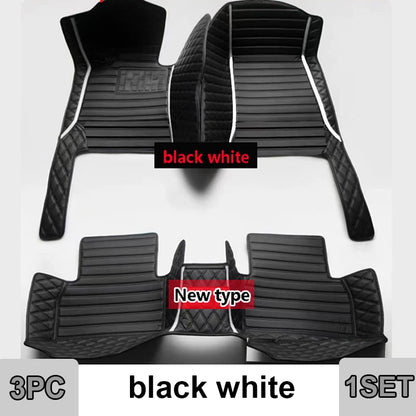 Car Mats Floor For Peugeot 5008 P87 2017~2023 7seat Luxury Leather Mat Car Floor Mats Universal Waterproof Cocho Car Accessories