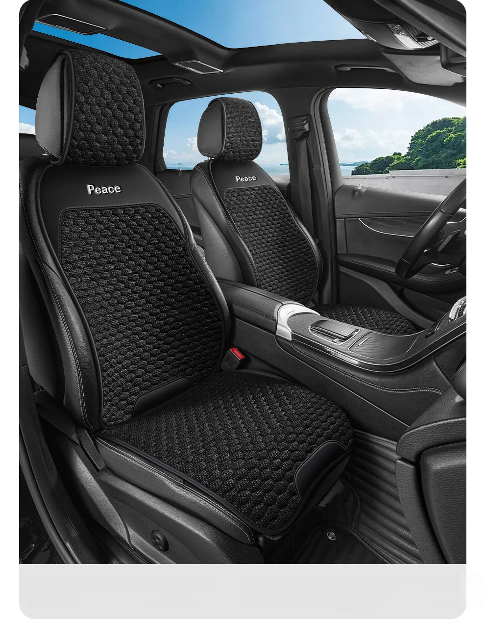 Breathable Linen Car Seat Cushion Comfortable and Wearable Car Seat Cover Universal Fits Most Cars - 1 Unit