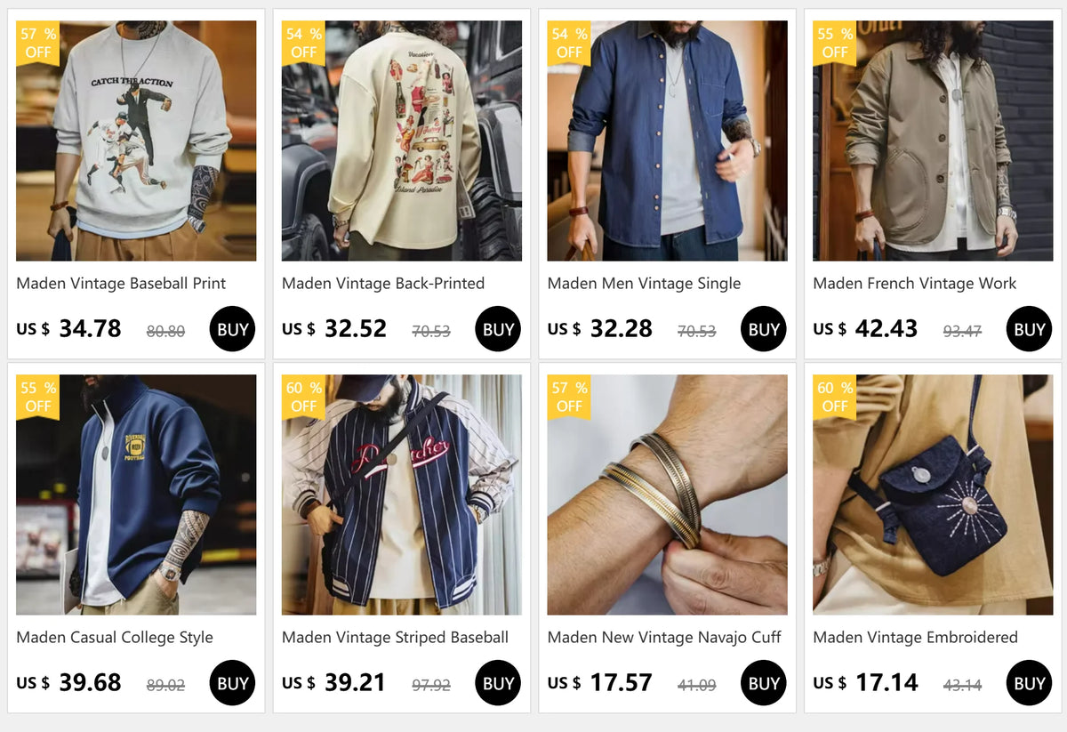 Maden Casual Draped Shirt Men's Spring and Summer Breathable Cleanfit Cool Comfort Long Sleeve Zip-Up Blouse Lightweight Top