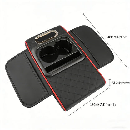 Center Console Organizer with Cup Holder Car Armrest Storage Box Armrest Heightening Cushion Pad for Car Interior Auto Accessory