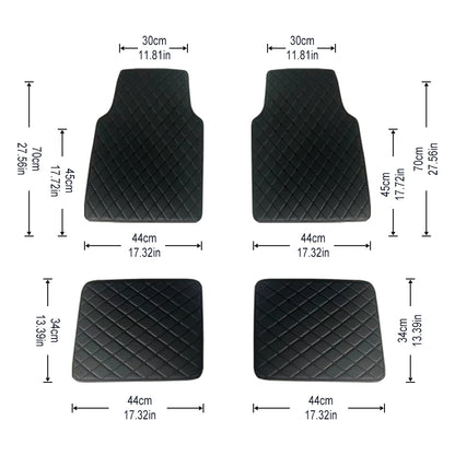 Car Floor Mats 4PCS Universal PU Leather Waterproof Auto Foot Pad Protector Carpet Front and Rear Mats Set Auto Accessories