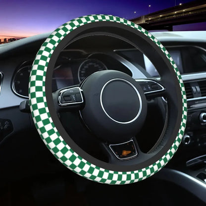 Ten color checkerboard pattern car steering wheel cover Universal 15-inch steering wheel cover