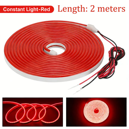 12V Car Trunk LED Strip High-Brightness 2/4M Interior Decoration Wiring Automatic Sensing Tailgate Light Strip Easy Installation