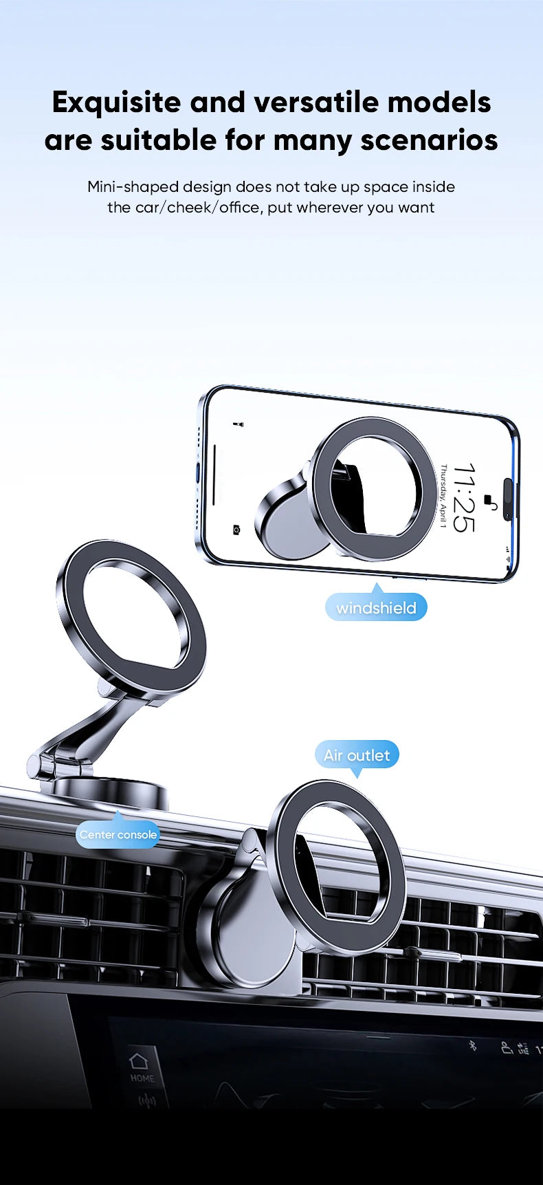 1080 Magsafe Car Phone Holder For Vehicles Mobile Support For The Car Cell Phone Holder in Car For iPhone 17 16 Pro Max Plus