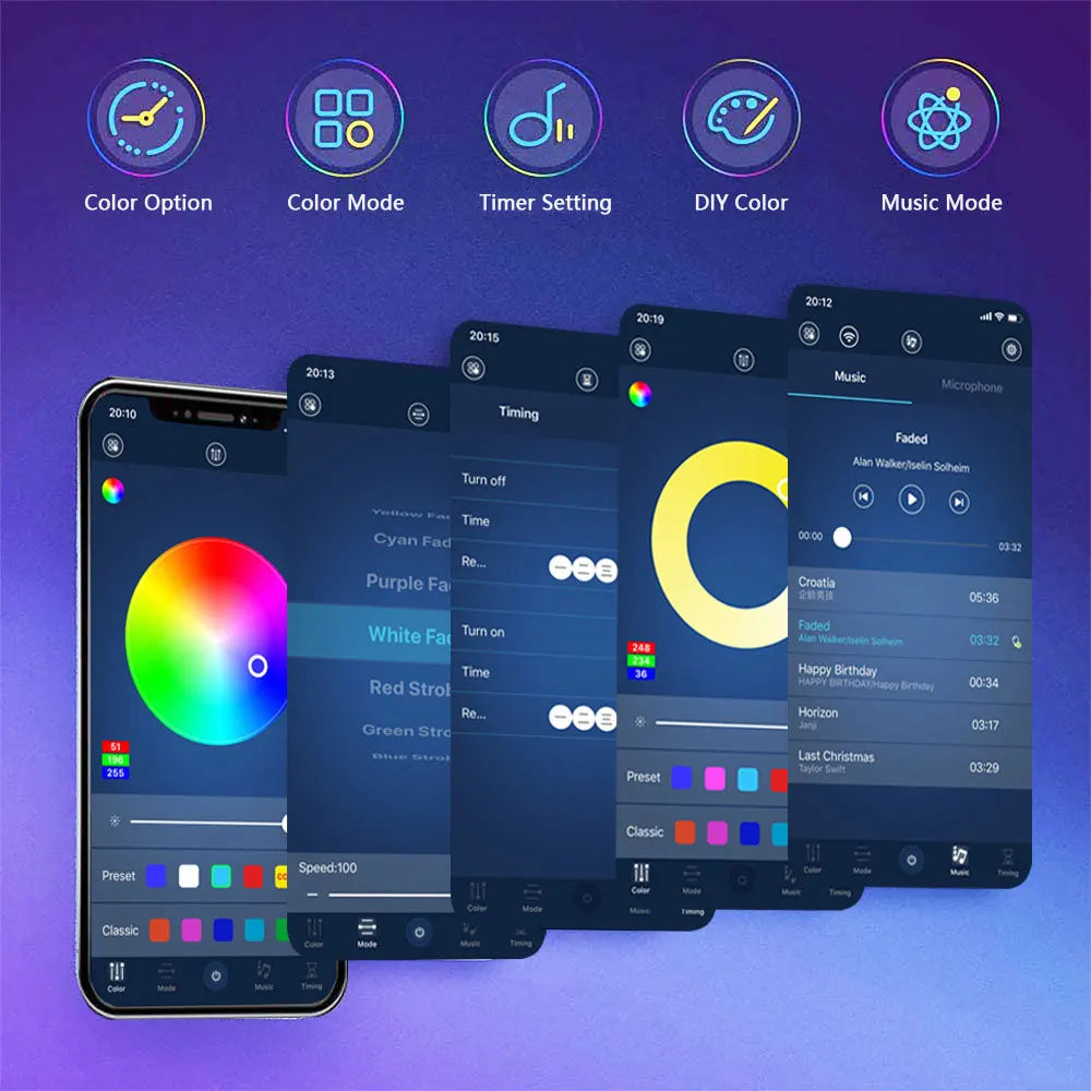 RGB 5050 Led Strip Lights Smart Home TV USB Wall Lamps Ramadan Decoration 2023 Bedroom Closets Aesthetic Room Decor Night Light
