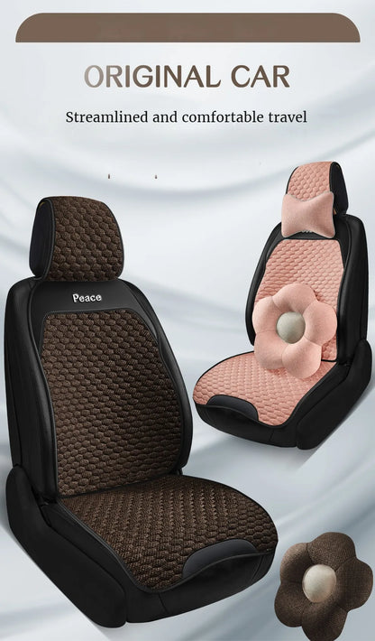 Breathable Linen Car Seat Cushion Comfortable and Wearable Car Seat Cover Universal Fits Most Cars - 1 Unit