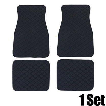 4pcs Automobile Rugs Leather Car Carpet Interior Accessories Car Floor Mats Universal Waterproof Front Rear Full Set