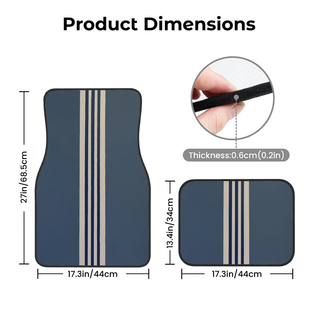 4Pc, Car Floor Mats with a Sophisticated Appearance and Iconic Striped Pattern Design, Perfectly Designed with Personalized Patterns, Suitable for Cars, Trucks, and Suvs, Durable and Easy to Clean, Suitable for All Seasons, P