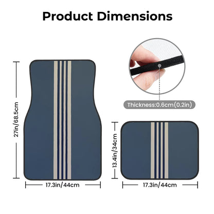 4Pc, Car Floor Mats with a Sophisticated Appearance and Iconic Striped Pattern Design, Perfectly Designed with Personalized Patterns, Suitable for Cars, Trucks, and Suvs, Durable and Easy to Clean, Suitable for All Seasons, P