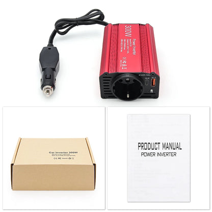 300W 150W Car Inverter Converter DC12V to AC 220V Voltage Transfer Converter Charging Adapter EU Socket Fast Charging PD65W USB