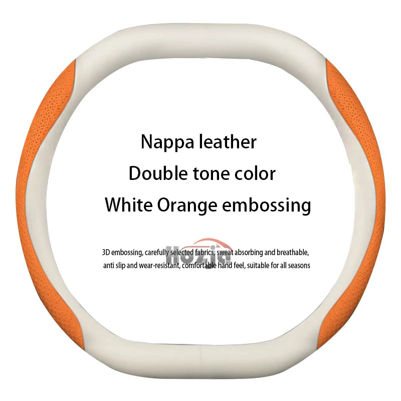 Leather car steering wheel cover suitable for Kia Sportage GT-Line RHD, K5 GT-Line RHD, EV6 RHD, EV9 RHD, Carnival RHD K4 RHD