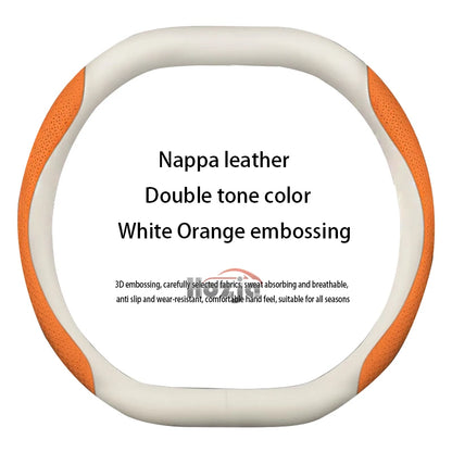 Leather car steering wheel cover suitable for Kia Sportage GT-Line RHD, K5 GT-Line RHD, EV6 RHD, EV9 RHD, Carnival RHD K4 RHD