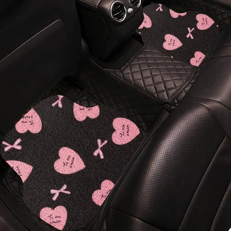 Universal Car Floor Mats Cute Women Driver Side Auto Foot Pad Non Slip Durable Carpet