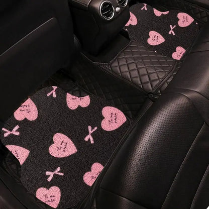 Universal Car Floor Mats Cute Women Driver Side Auto Foot Pad Non Slip Durable Carpet