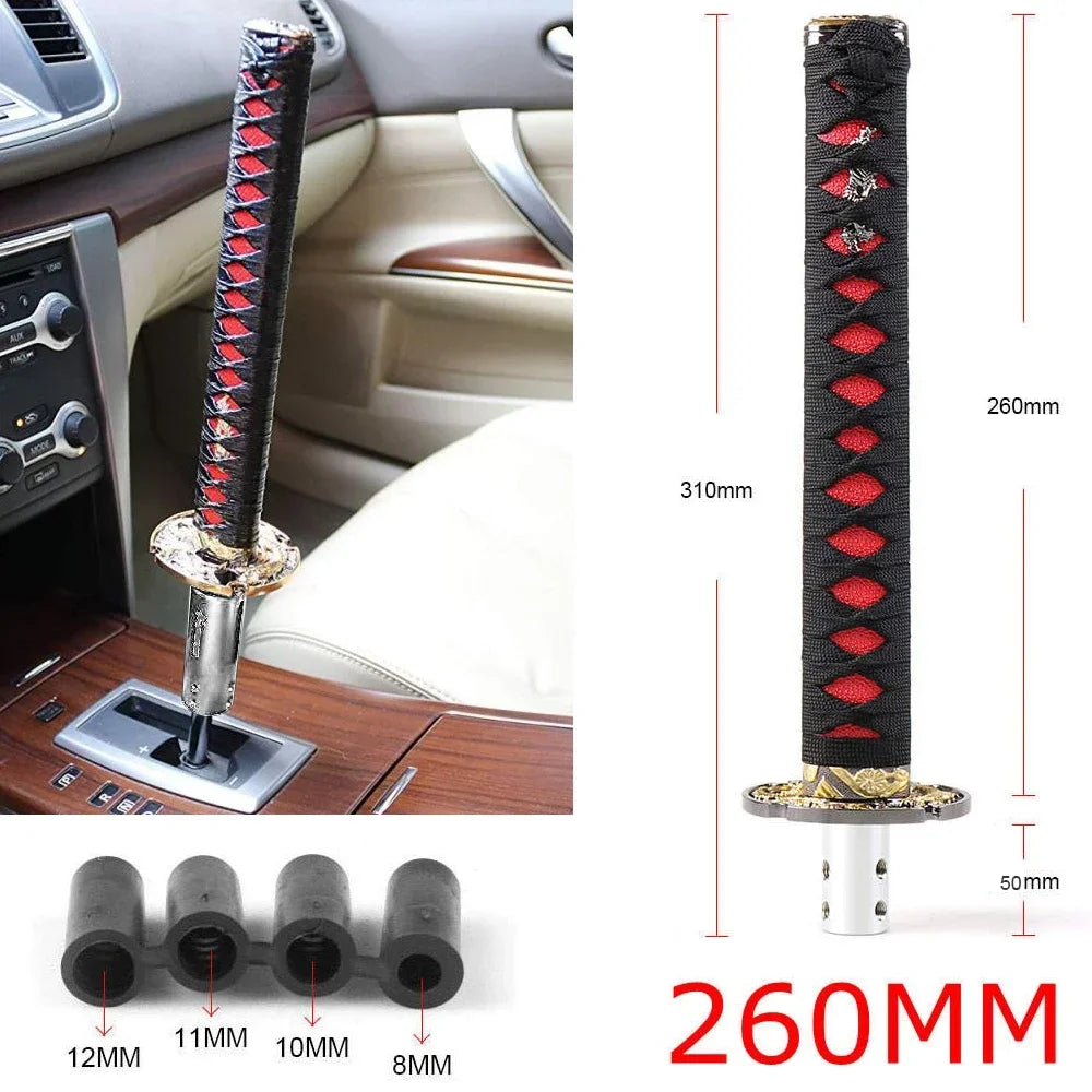 Universal Car Gear Shift Knob Katana Samurai Sword Shift Knob Aluminum Shifter Lever With Adapters Gear Shift Knob 10/15/26cm