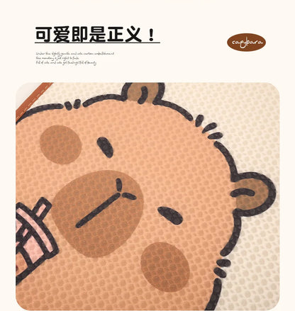 Universal Car Seat Covers Cute Capybara Design Comfortable Breathable Mesh Fabric Four Leaf Clover Pattern for All Seasons