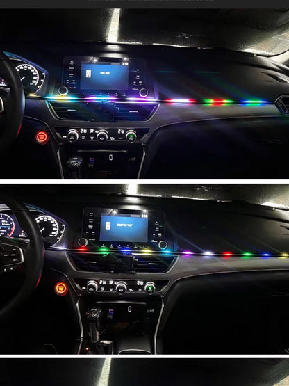Colorful LED Car Interior Hidden App Remote Control Atmosphere Lamp USB Car Ambient Light Acrylic Strips Dashboard Lights RGB