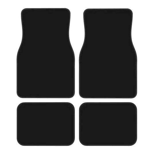 Black Solid Color Car Floor Mats Universal Non-Slip Carpets Rugs Front & Rear Car Foot Mats Set of 4 Pieces Auto Accessories