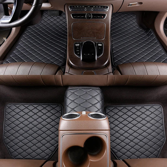 5 pcs Waterproof Leather Car Floor Mats Universal Auto Foot Pad Protector Automobile Interior Carpet Car Accessories Interior