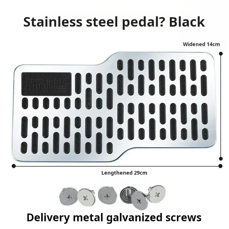 Stainless steel car wear-resistant pedals, thickened foot pedals, driver's cab metal foot pads for anti slip protection tool