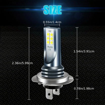 Kit Lâmpada LED H7 12SMD 4 Peças - Farol Alto/Baixo Branco 6000K