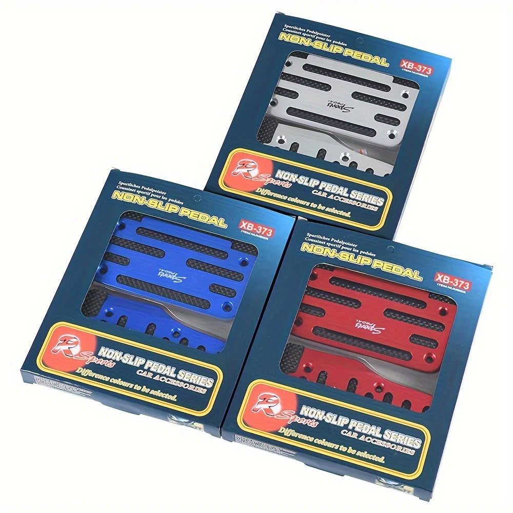 2pc Non-Slip Aluminum Alloy Car Pedal Pads, Automatic Transmission Brake & Gas Pedal Covers Auto SUV ATV Replacement Accessories