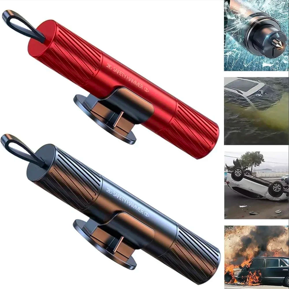 2 In 1 Car Safety Hammer Emergency Glass Breaker Cut The Seat Belt High Hardness Tungsten Steel Rescue Tool Auto Accessories