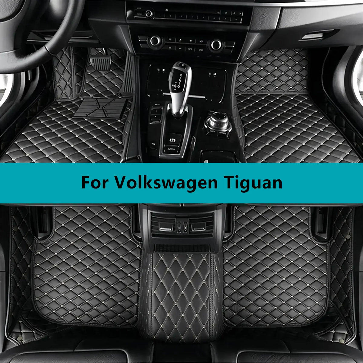 Leather Car Floor Mats For Volkswagen Tiguan 2024 2025 2026 All Weather Waterproof Car Floor Mats